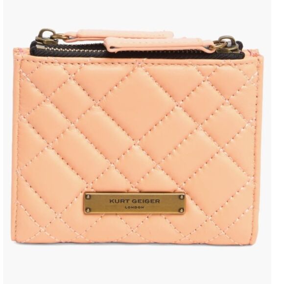 Kurt Geiger London Mini Quilted Wallet- Peach - Picture 1 of 8